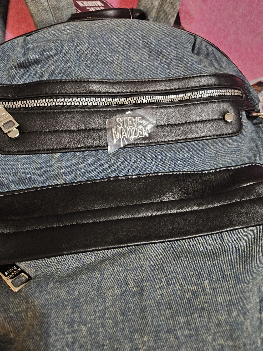 Steve Madden Denim and Black  Backpack LARGE